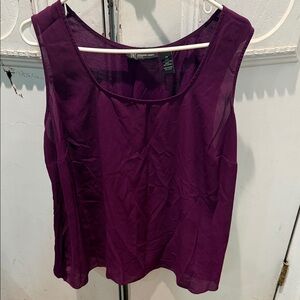 INC International Concepts Purple Sheer Chiffon Sleeveless Top